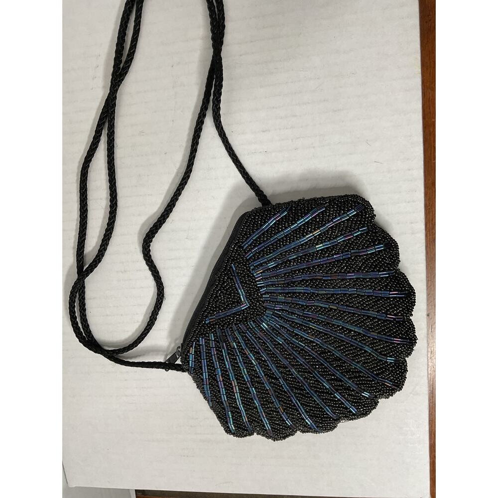 Handmade Beaded Evening Bag - Black